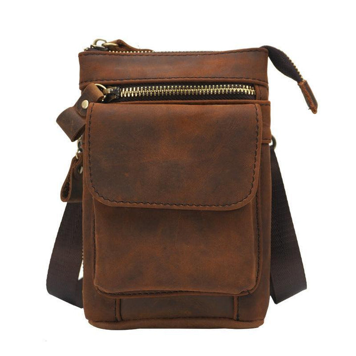 Genuine Leather Cell Phone Waist Bag Niche Simple Mini - Trendha