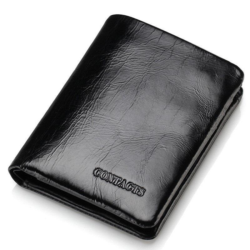 Genuine Leather Men's Wallet Fashion Oil Wax Leather - Trendha