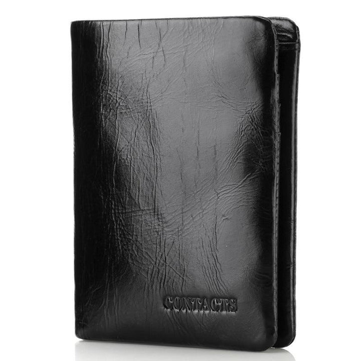 Genuine Leather Men's Wallet Fashion Oil Wax Leather - Trendha