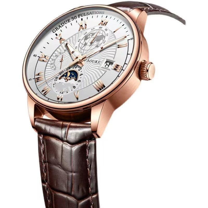 Genuine Leather Watch Men's Luminous Calendar Quartz - Trendha