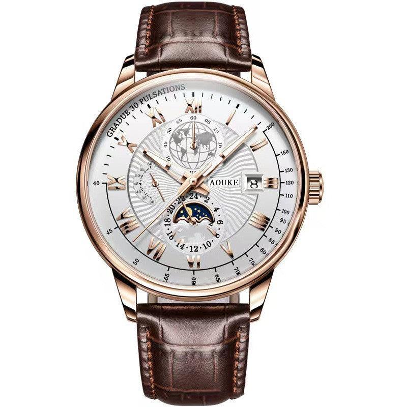 Genuine Leather Watch Men's Luminous Calendar Quartz - Trendha