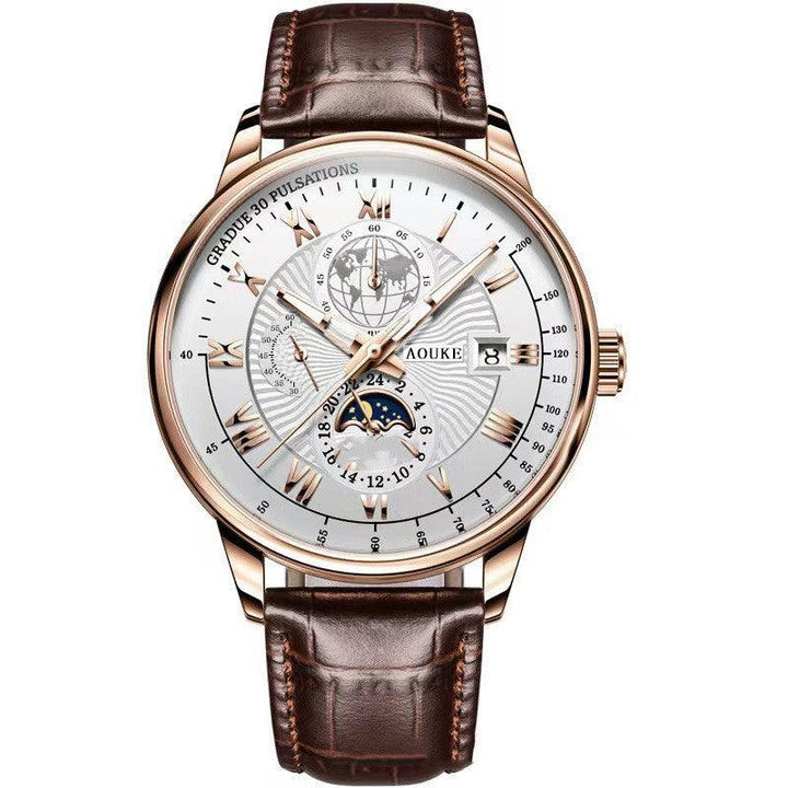 Genuine Leather Watch Men's Luminous Calendar Quartz - Trendha