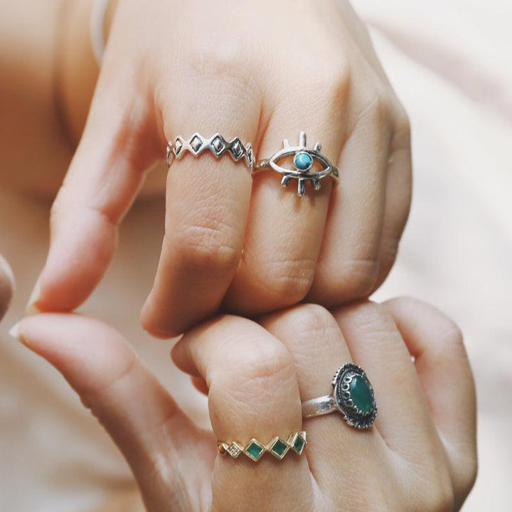 India Custom 925 Sterling Silver Ins Turquoise Ring - Trendha