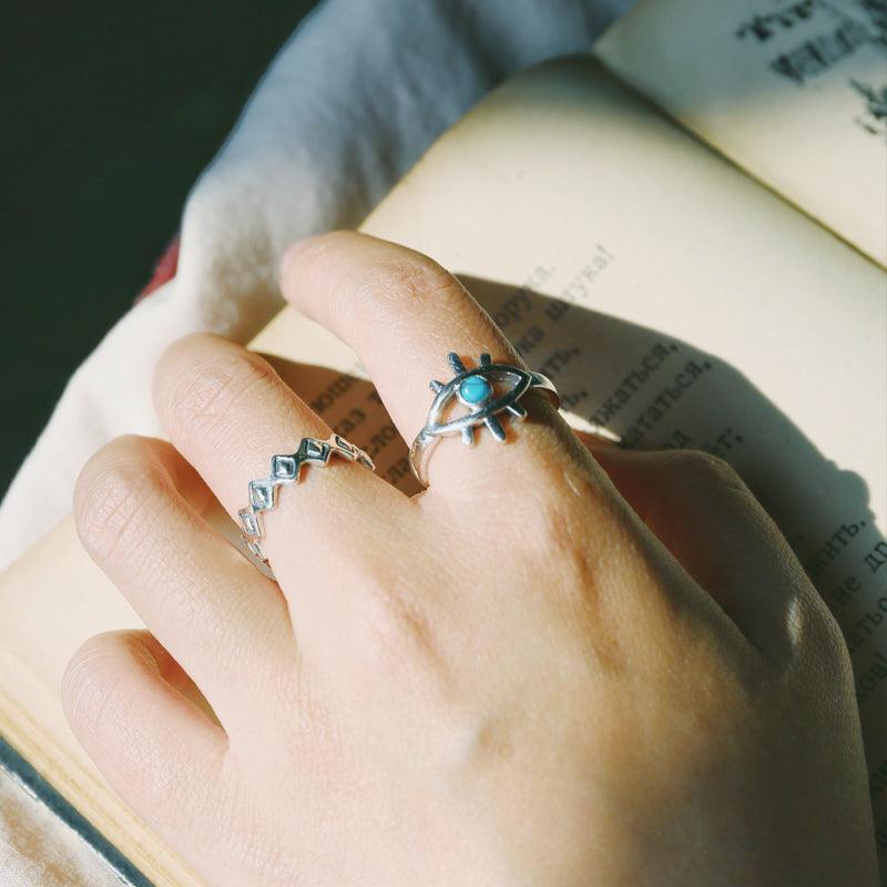 India Custom 925 Sterling Silver Ins Turquoise Ring - Trendha