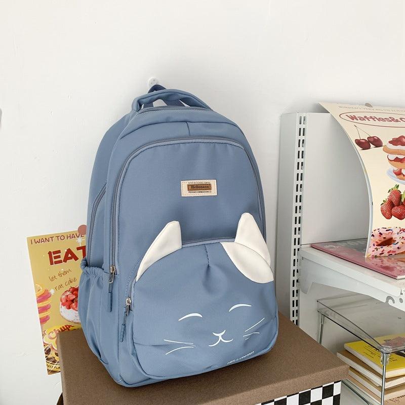 Japanese Cute Cat College Style Large Capacity Schoolbag - Trendha
