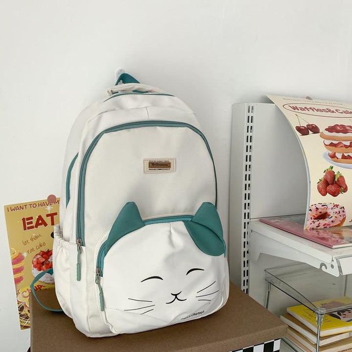 Japanese Cute Cat College Style Large Capacity Schoolbag - Trendha