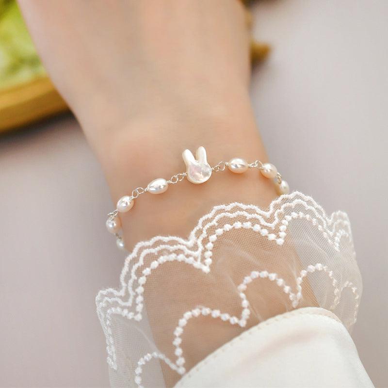 Jewelry Women's Freshwater Pearl Bunny Bracelet - Trendha