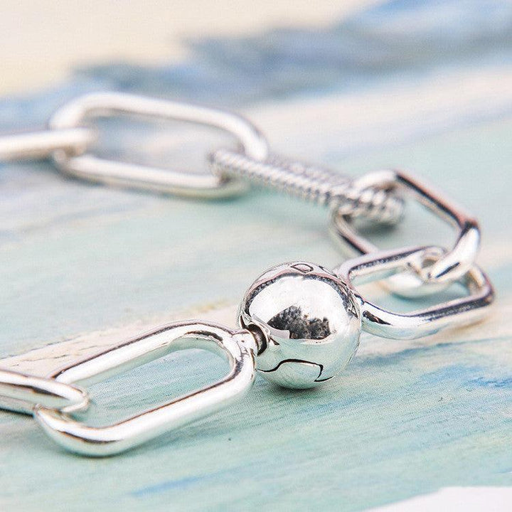 Ladies Fashion Silver Bracelet Tie Interweave Beads - Trendha