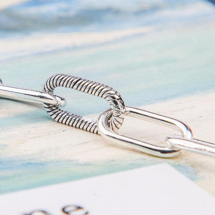 Ladies Fashion Silver Bracelet Tie Interweave Beads - Trendha