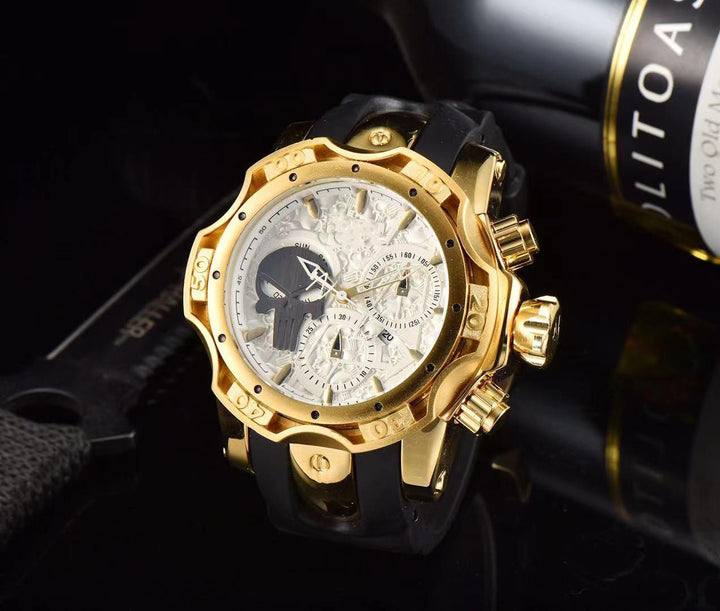 Large Dial Steel Band Quartz Solid Color Men's Watch - Trendha