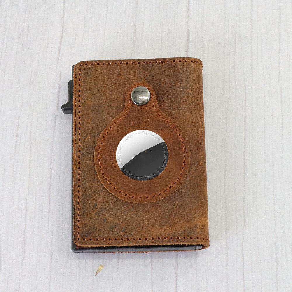 Leather Card Case Automatic Card Wallet Anti Lost - Trendha