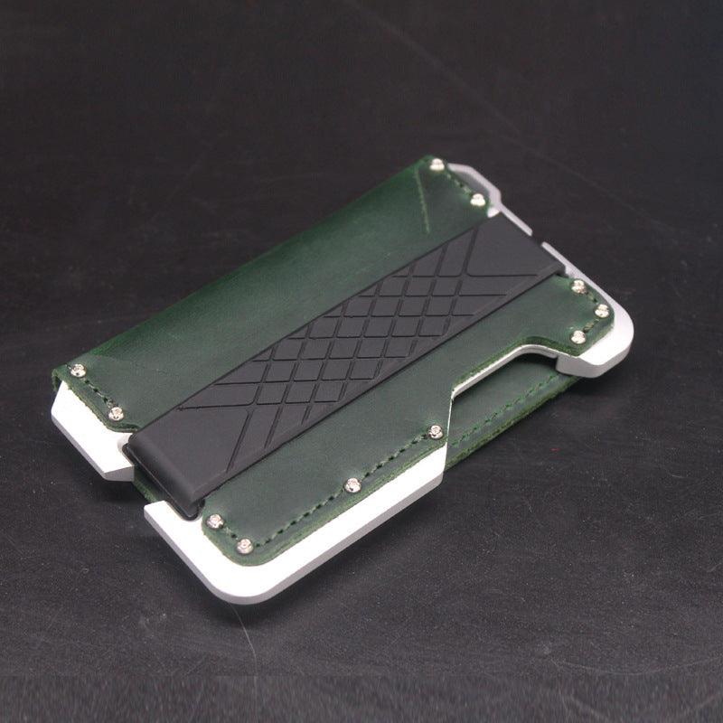 Leather Card Holder Anti-magnetic Metal Aluminum Alloy Wallet - Trendha