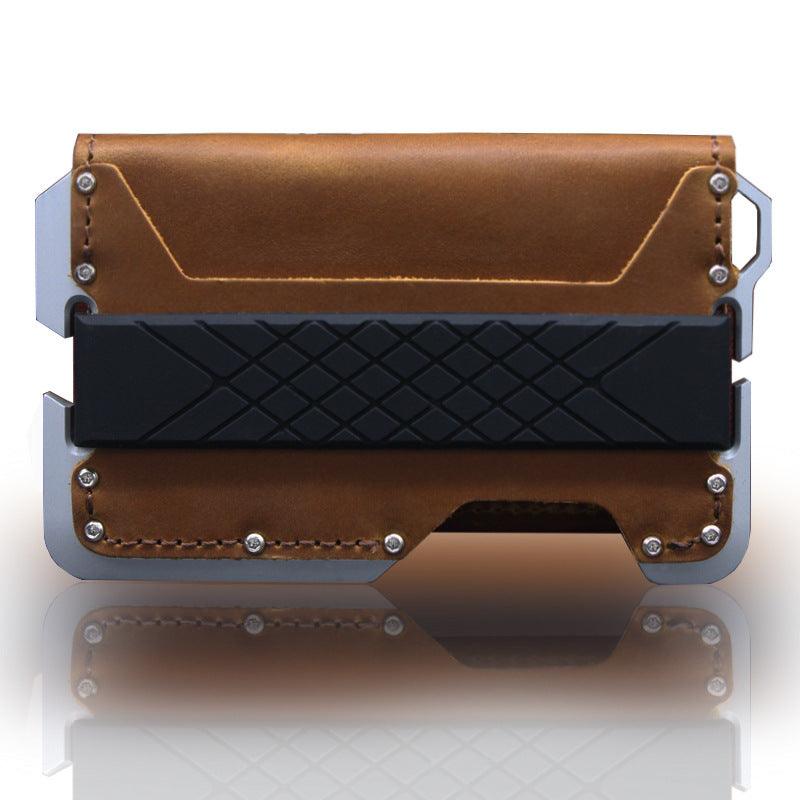 Leather Card Holder Anti-magnetic Metal Aluminum Alloy Wallet - Trendha