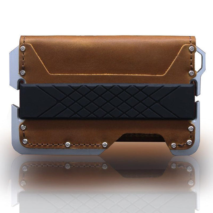 Leather Card Holder Anti-magnetic Metal Aluminum Alloy Wallet - Trendha