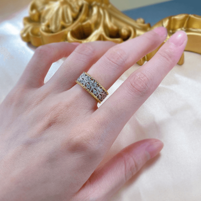 Silver Openwork Pattern Ring