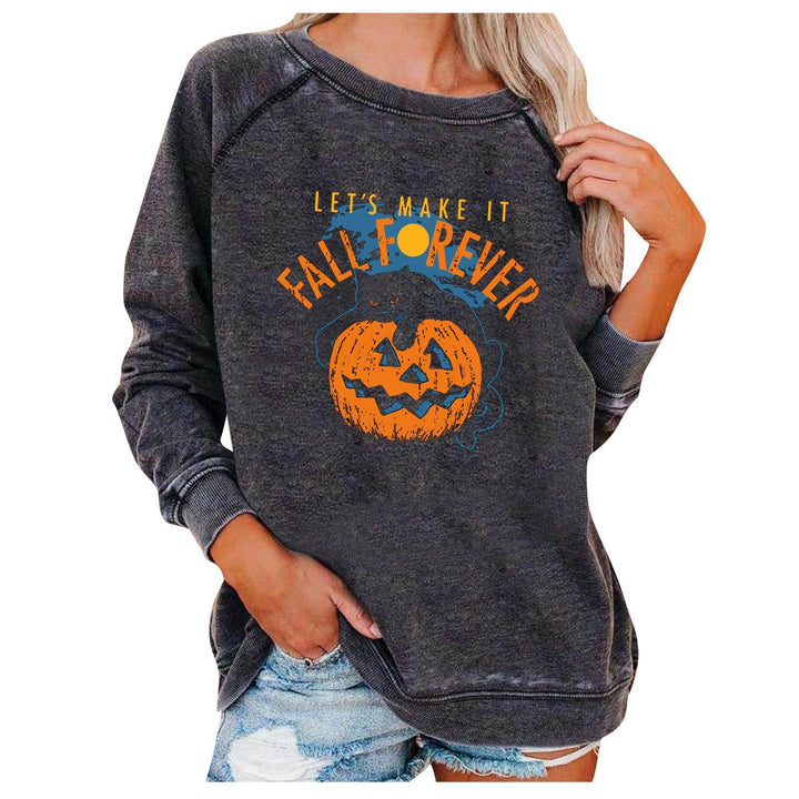Loose Women's Tops Halloween Themed Sweatshirts - Trendha