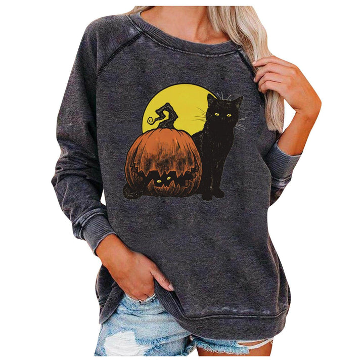 Loose Women's Tops Halloween Themed Sweatshirts - Trendha