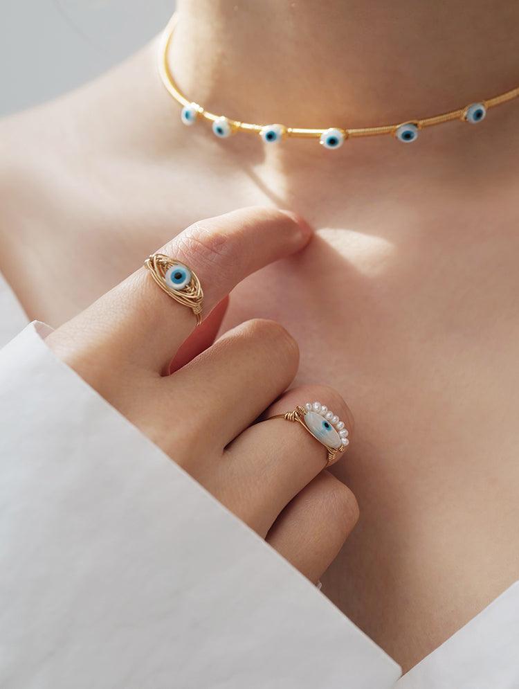 Lover's Eye Ring Is Inlaid With Gold - Trendha