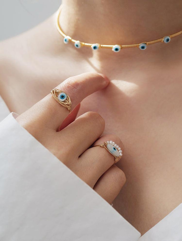 Lover's Eye Ring Is Inlaid With Gold - Trendha