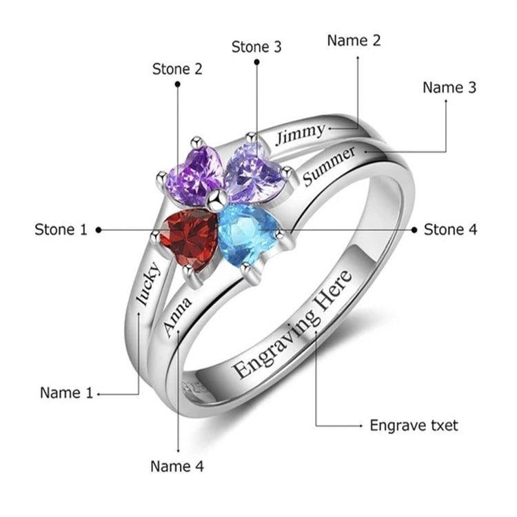 Lovers Rings Silver Rings Female And Male Pair Gift Lettering - Trendha