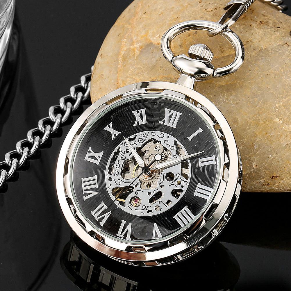 Manual Manipulator Pocket Watch Hollow Movement Roman Literal - Trendha