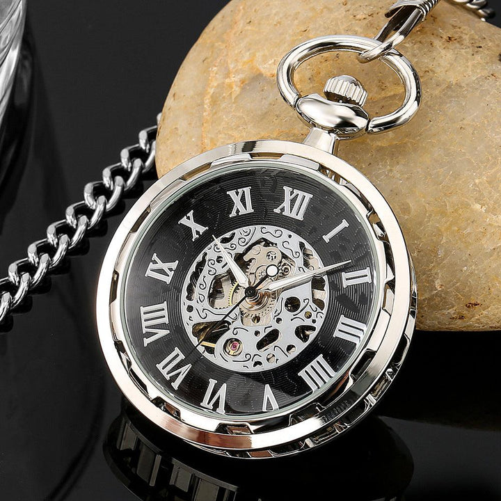 Manual Manipulator Pocket Watch Hollow Movement Roman Literal - Trendha