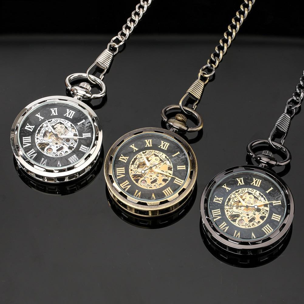 Manual Manipulator Pocket Watch Hollow Movement Roman Literal - Trendha