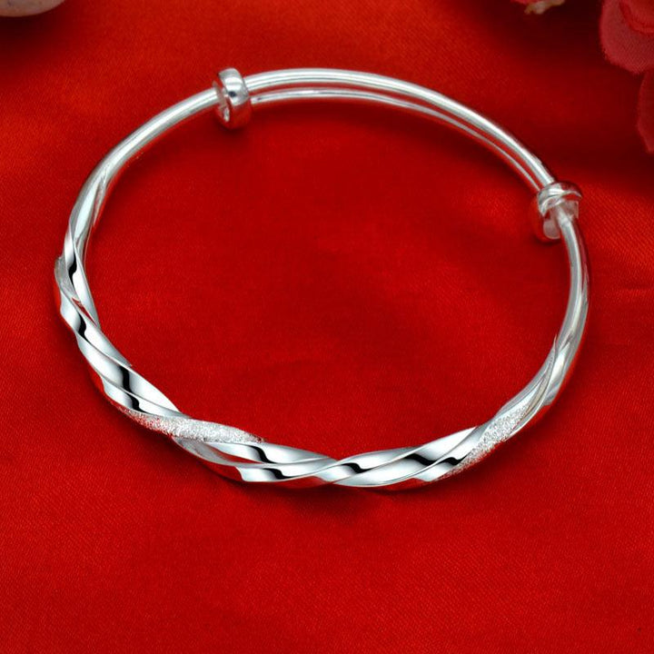 Men's And Women's Fashion Personalized Twist Sterling Silver Bracelets - Trendha