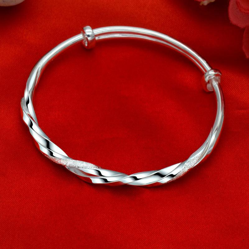 Men's And Women's Fashion Personalized Twist Fine Silver Bracelets