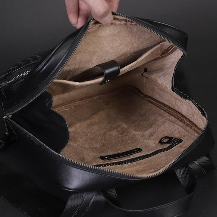 Men's Business Casual Backpack Woven Men's Bag Simple Travel - Trendha
