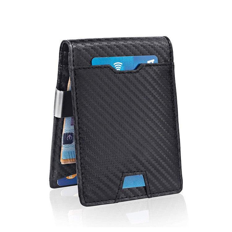 Men's Card Holder Fiber Leather Money Clip Wallet - Trendha