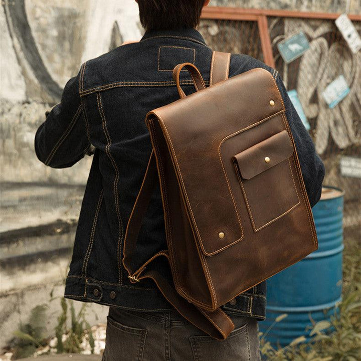 Men's Casual Leather British Backpack - Trendha