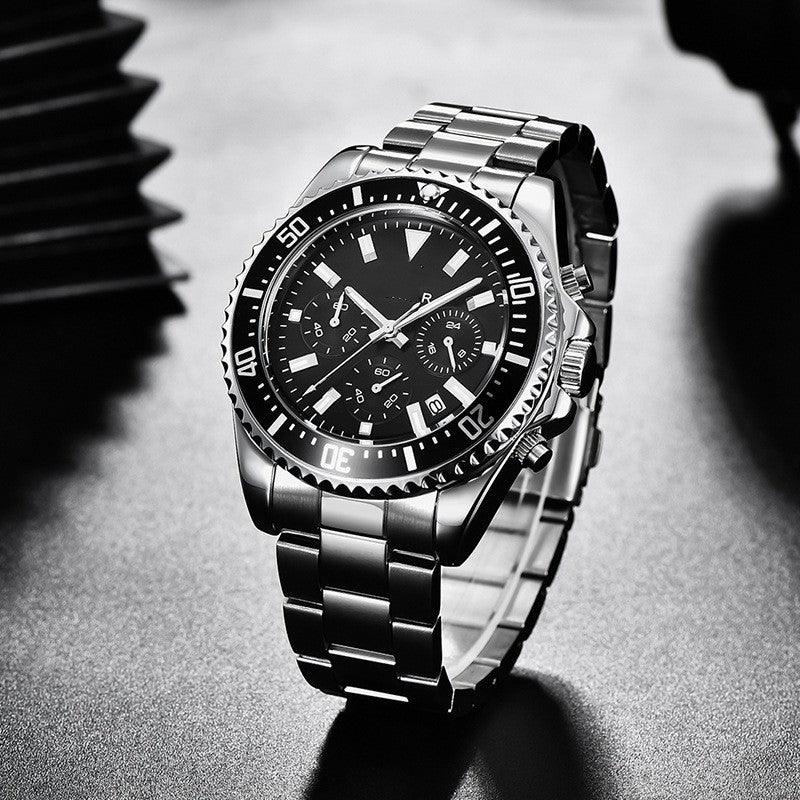 Men's Casual Steel Band Watch With Multifunctional Night Light Waterproof - Trendha