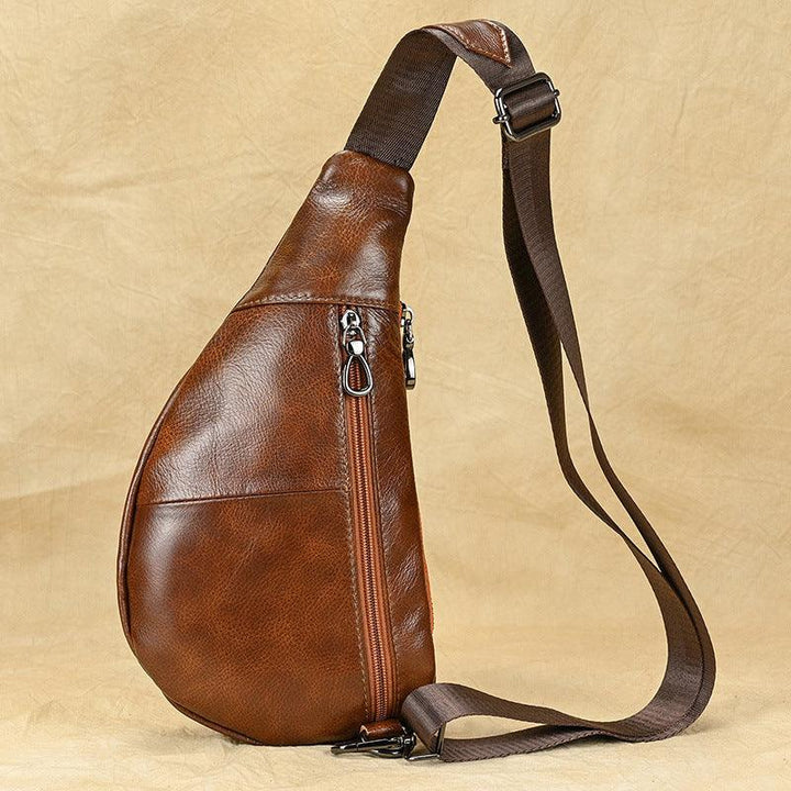 Men's Fashion Chest Bag Genuine Leather Shoulder - Trendha