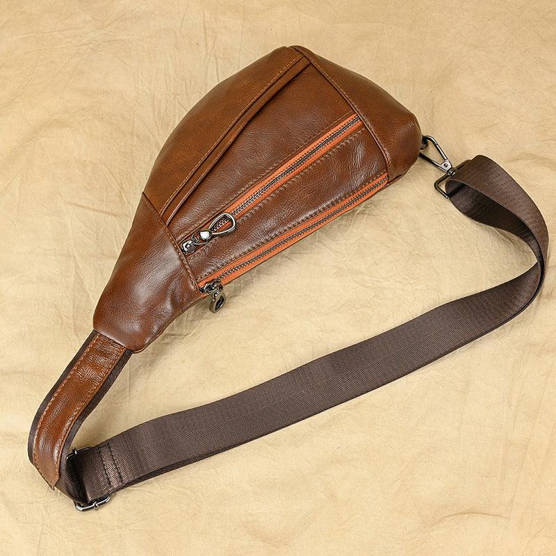 Men's Fashion Chest Bag Genuine Leather Shoulder - Trendha