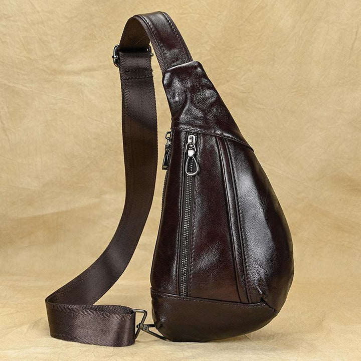 Men's Fashion Chest Bag Genuine Leather Shoulder - Trendha