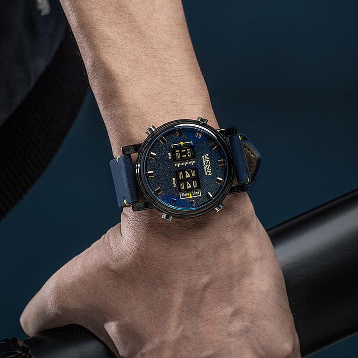 Men's Fashion Featured Sports Business Leather Quartz Watch - Trendha