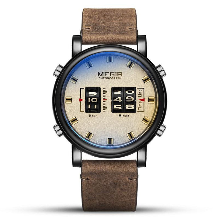 Men's Fashion Featured Sports Business Leather Quartz Watch - Trendha
