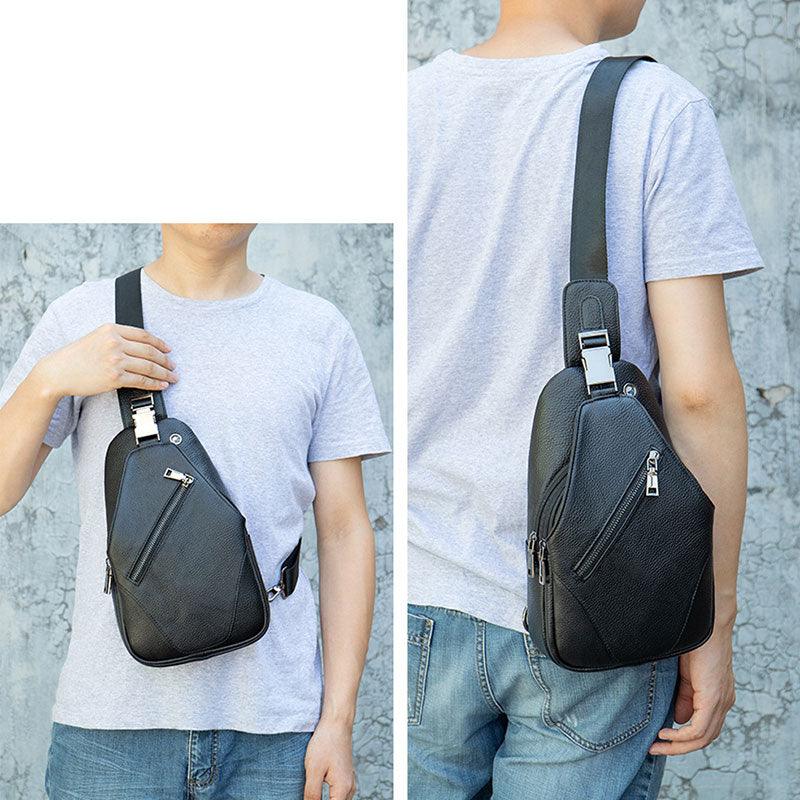 Men's Fashion Genuine Leather Shoulder Messenger Bag - Trendha