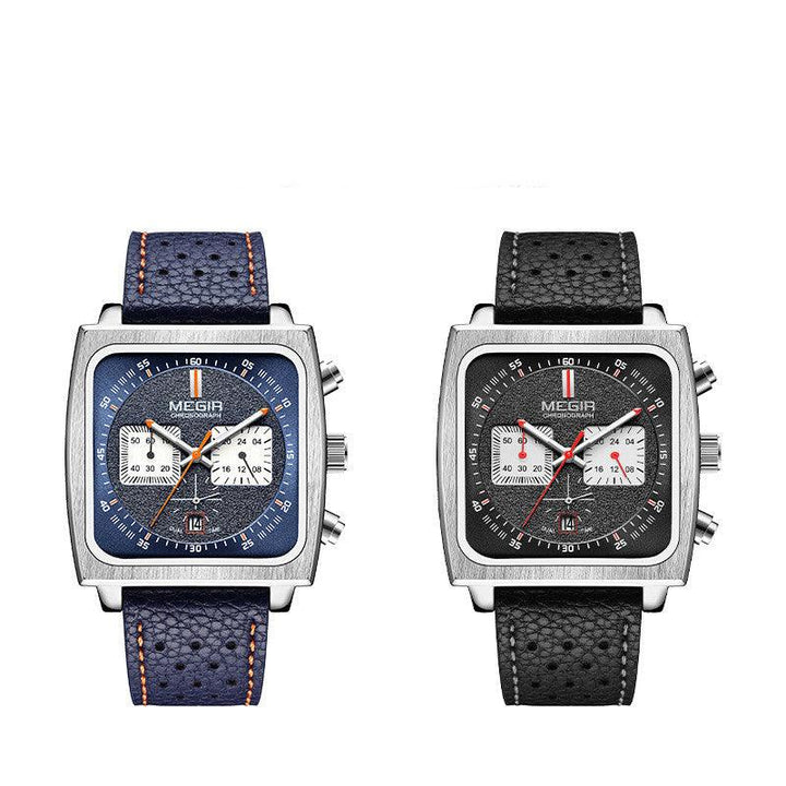 Men's Fashion Square Multifunction Waterproof Luminous Calendar Watch - Trendha