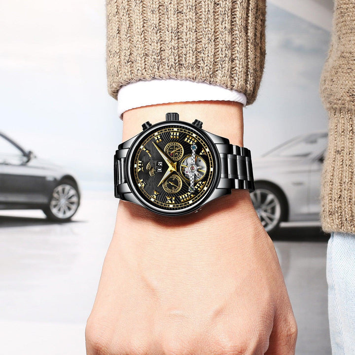 Men's Fully Automatic Mechanical Watch Fashion Calendar Waterproof - Trendha