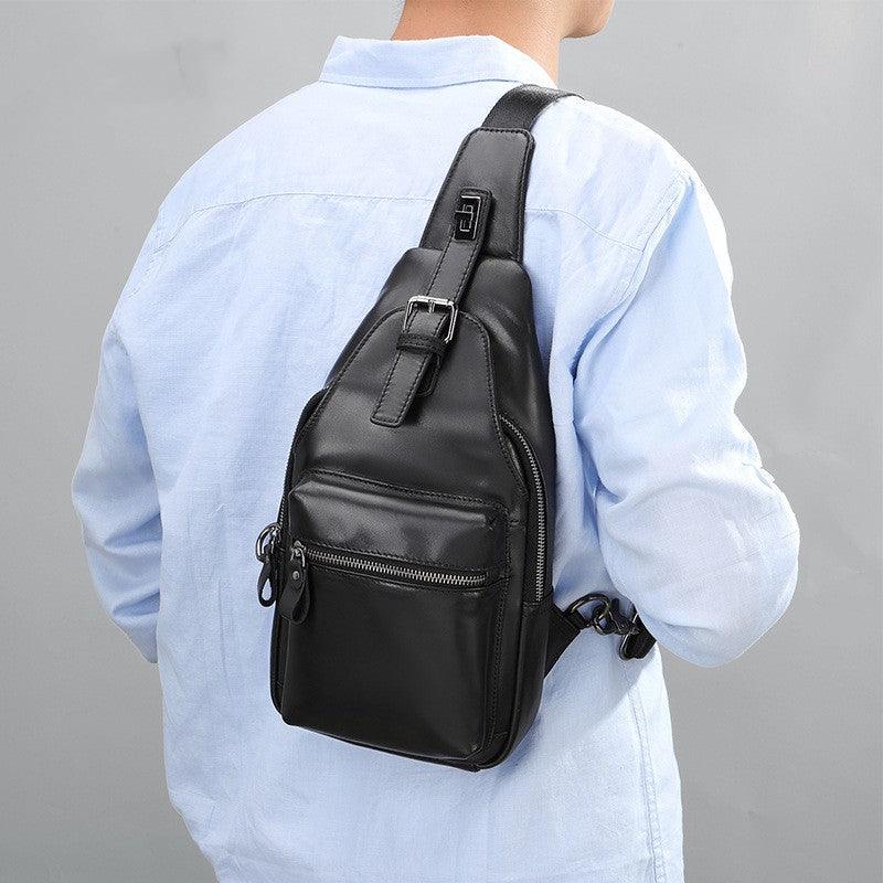Men's Leather Chest Bag Crossbody Men's Style