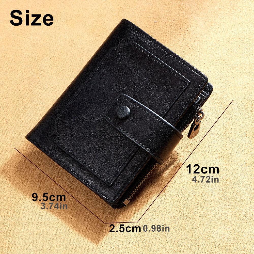 Men's Leather Wallet Three Fold Multi Card Space - Trendha