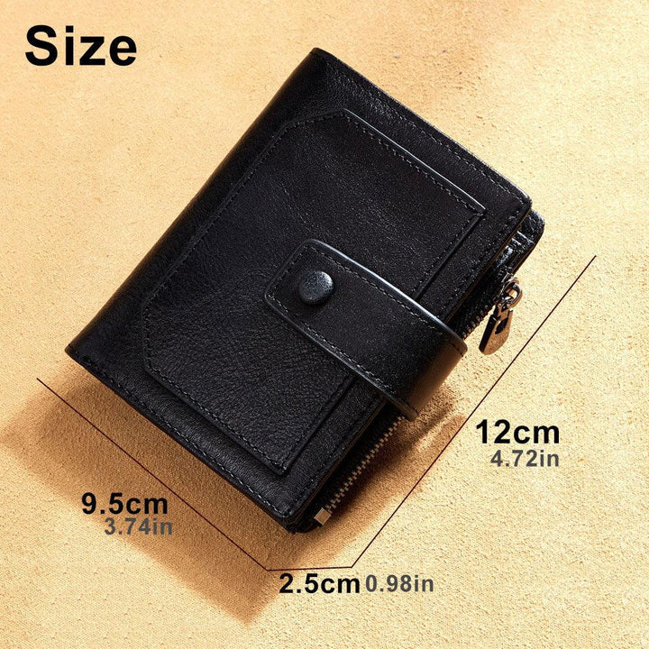 Men's Leather Wallet Three Fold Multi Card Space - Trendha