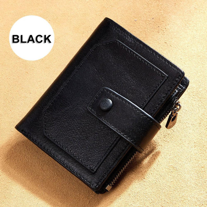 Men's Leather Wallet Three Fold Multi Card Space - Trendha