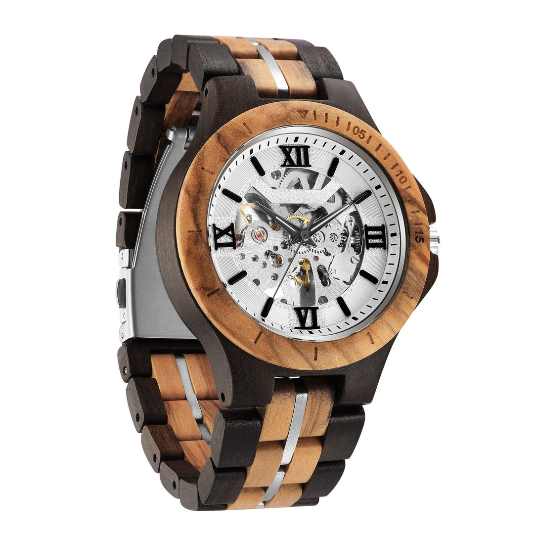 Men's Mechanical Watch Automatic Pure Wood Handmade - Trendha