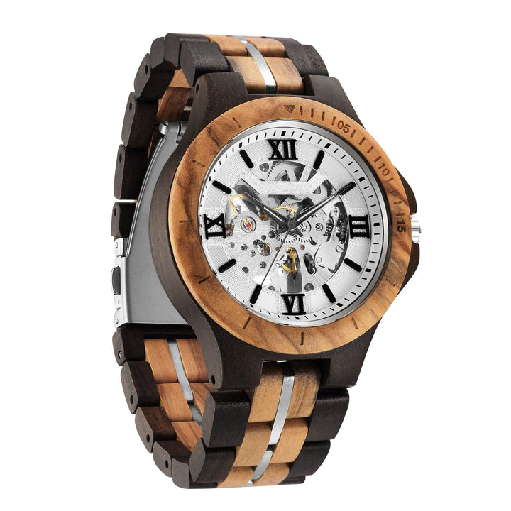 Men's Mechanical Watch Automatic Pure Wood Handmade - Trendha
