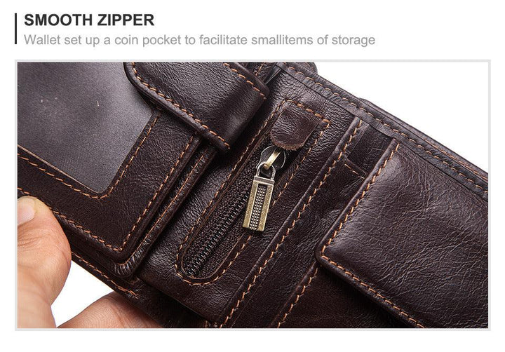 Men's Multi-card Anti-magnetic Real Cowhide Wallet - Trendha