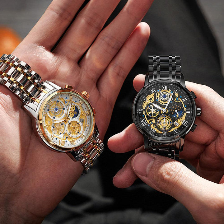 Men's Quartz Multifunction Waterproof Watch - Trendha