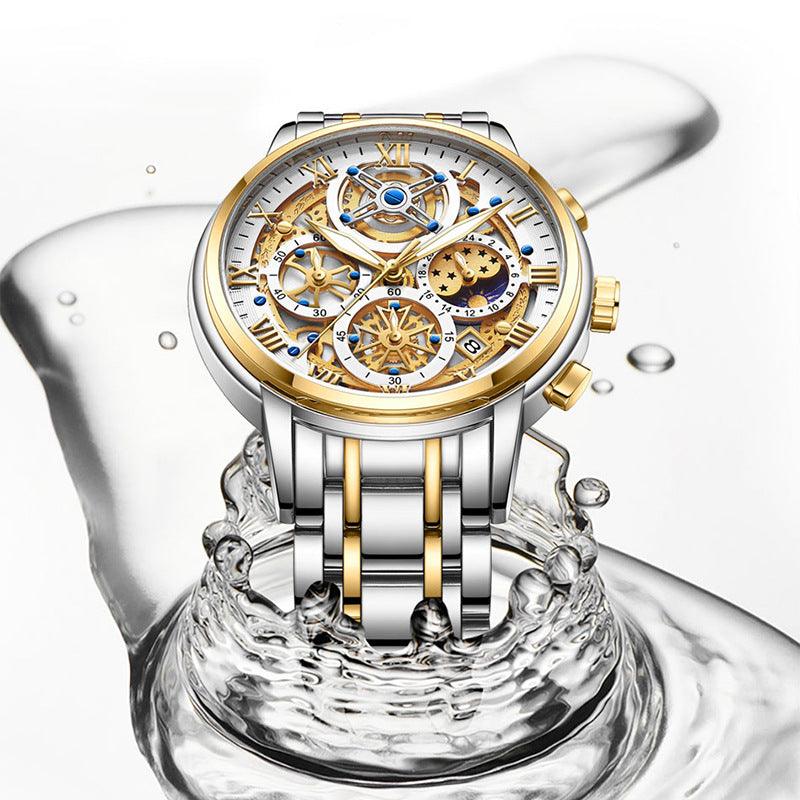Men's Quartz Multifunction Waterproof Watch - Trendha